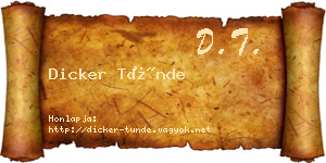 Dicker Tünde névjegykártya